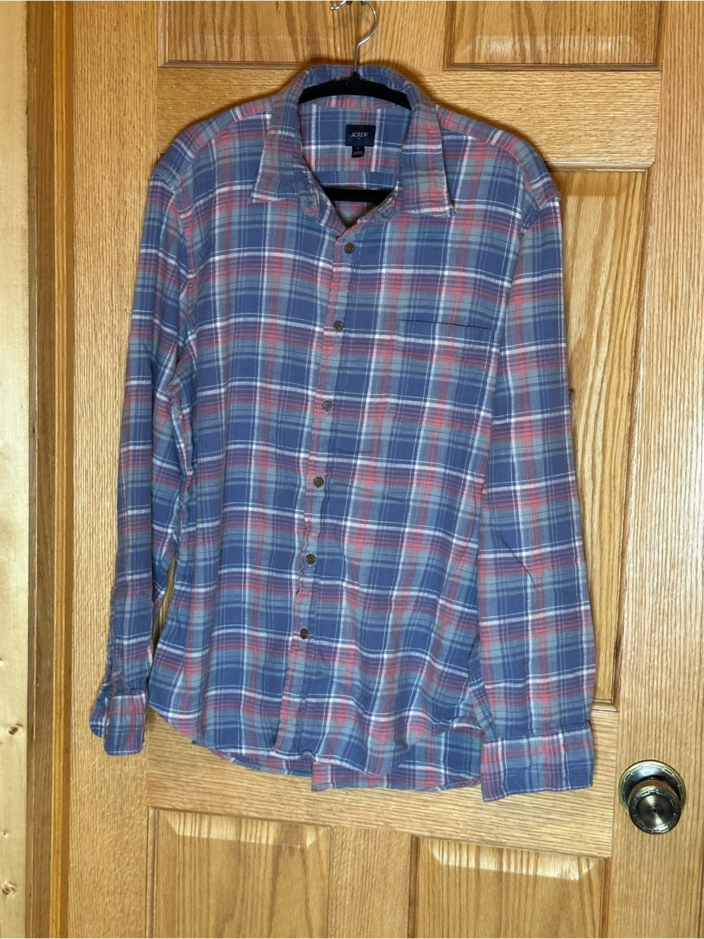 J Crew Factory Blue Plaid Long Sleeve Button Down Shirt Men’s large soft